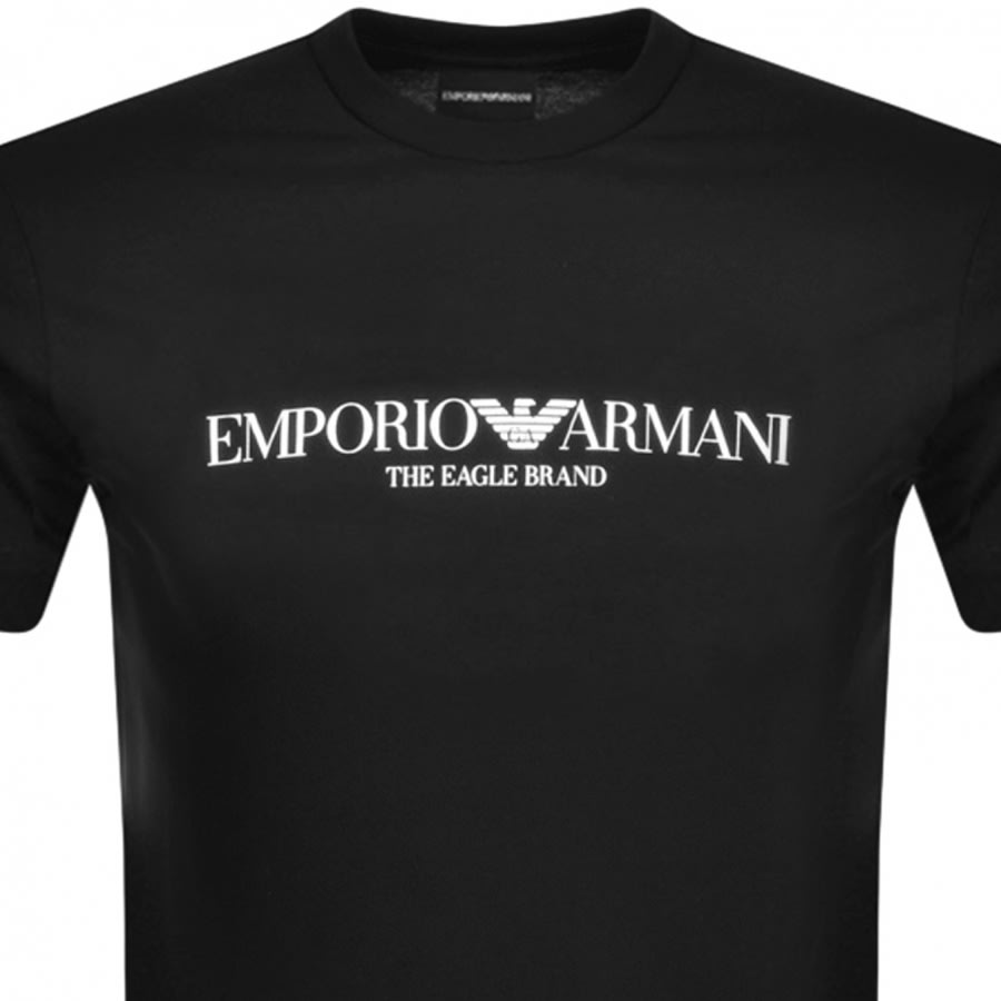 Alternative Image for ProductEmporio Armani Crew Neck Logo T Shirt Black2